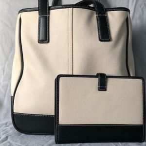 Coach Beige and Black handbag & Photo holder